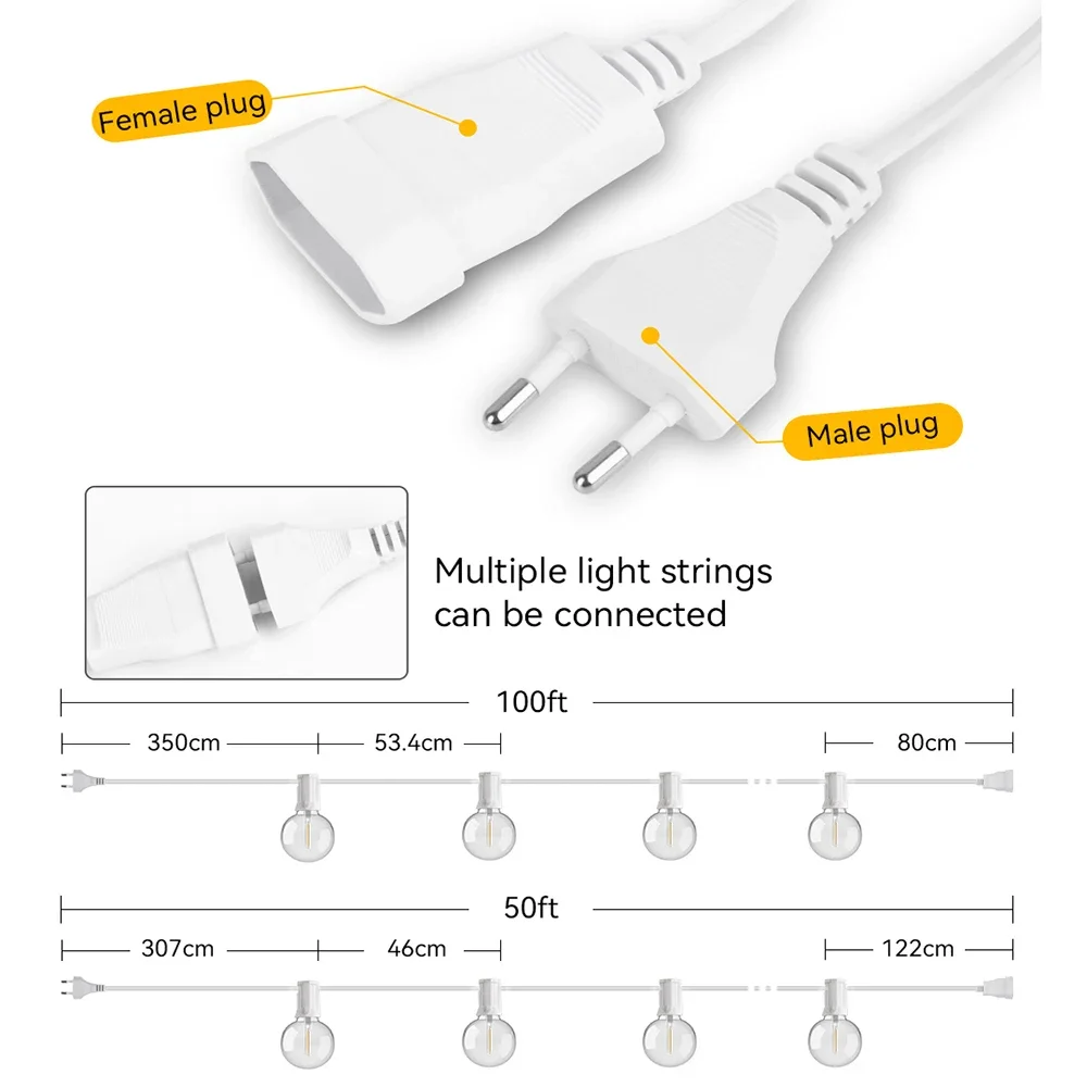 30M 15M Fairy String Light G40 - Smart Garden Furniture 评论和价格