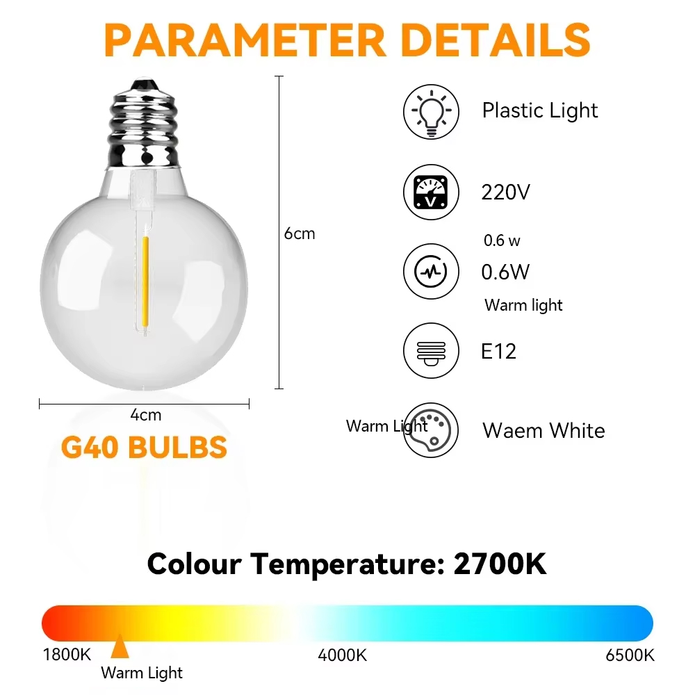 30M 15M Fairy String Light G40 - Smart Garden Furniture 评论和价格